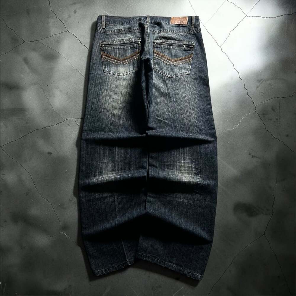 Creative Mind Y2K Euro Vintage Baggy Denim Jeans Dark Wash